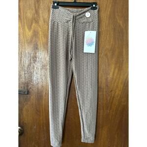 Bella Movement Brown Tik Tok Honeycomb Leggings Yoga Pants Juniors Small/Medium